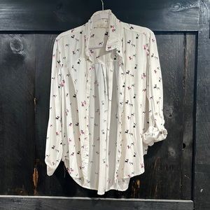 June & Delancy white button shirt size L